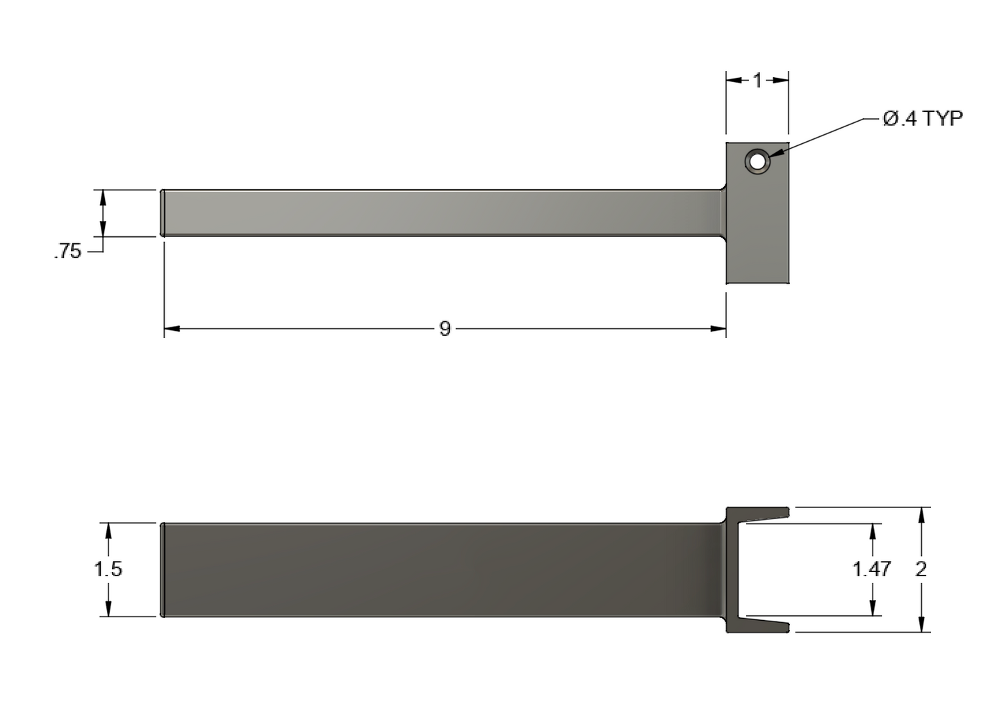 9 Inch Bracket for Wood Stud