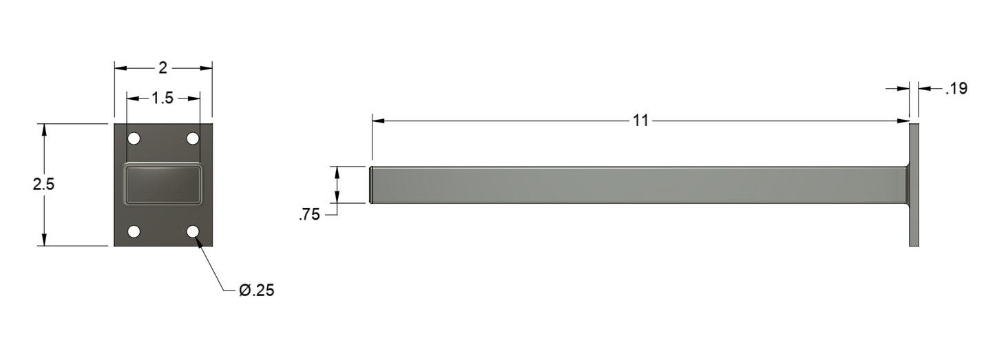 11 Inch Bracket for Concrete Wall